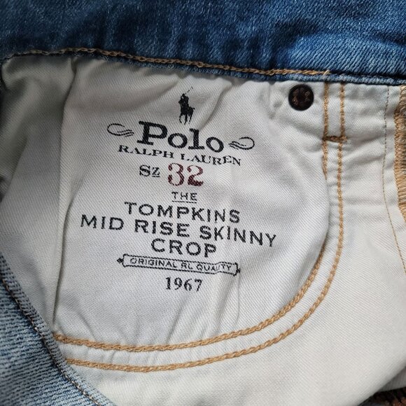Polo Ralph Lauren Tompkins Mid Rise Skinny Crop Jeans. Size 32 - Picture 6 of 8